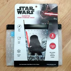 Star Wars Gusseted Food Storage Bags 3 Pack Kitchen Snack Sandwich